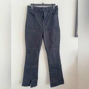 WMNS American Eagle Split Hem Flare Black Jeans
